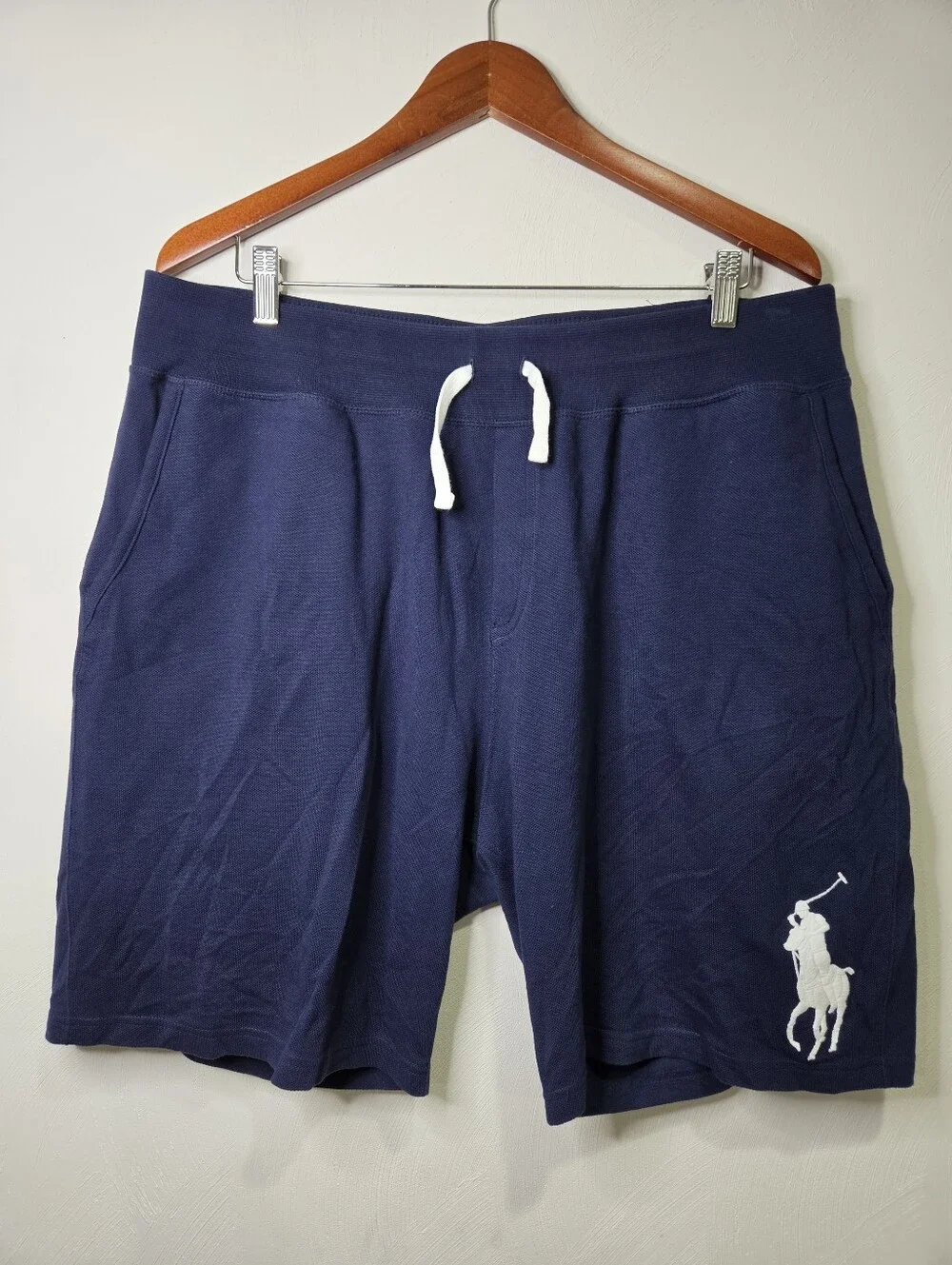 Polo Ralph Lauren Big Pony Logo Drawstring Shorts Navy Blue Size XL
